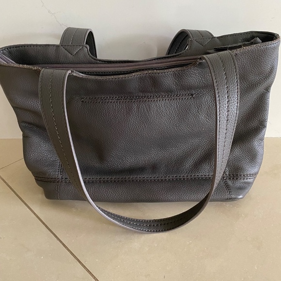 THE SAK De Young Pebbled Slate Gray Leather Hobo Tote Supple Shoulder Bag - Picture 7 of 10